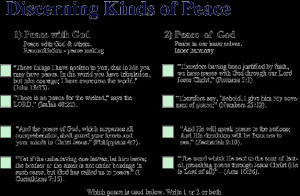 Discerning Kinds of Peace [OA01_13] trains us through Bible passages ...
