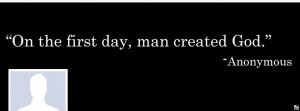 Download Free Facebook Cover Man Created God Funny Quote