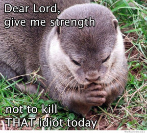 Dear Lord, give me strength – not to kill that idiot today