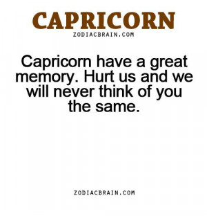 Capricorn has a great memory ....