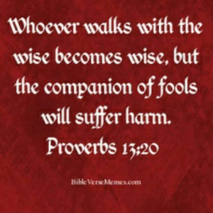 Proverbs 13:20 Unfortunately birds of the same feather flock together.