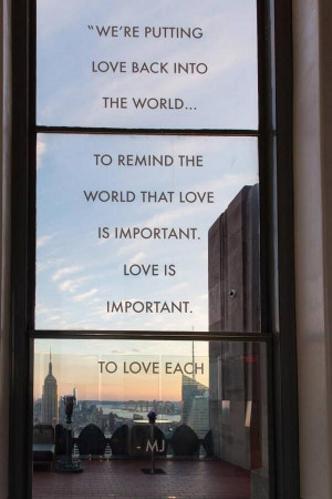 MichaelJackson quote on the window of Top of the Rock, NY #Xscape ...