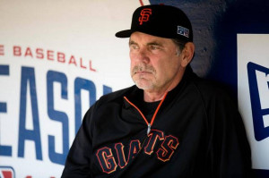 San Francisco Giants manager Bruce Bochy leads his team into its third ...