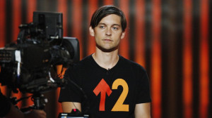 Tobey Maguire supports Stand Up To Cancer, a non-profit campaign.