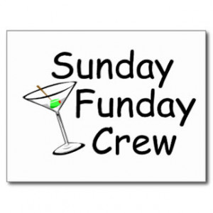 Sunday Funday Crew Martini Post Cards
