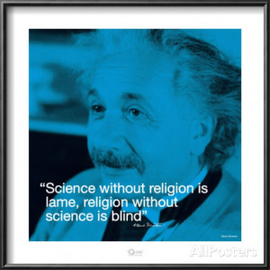 Albert Einstein: Science and Religion Lamina Framed Art Print