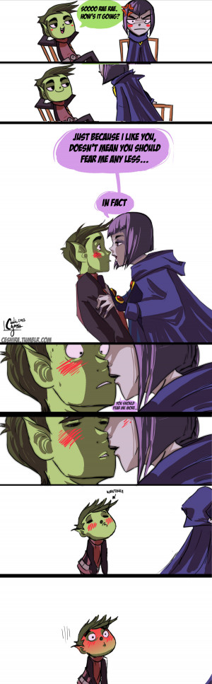 Raven & Beast Boy Romance In Teen Titans Comic By Chesira