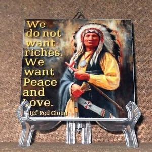... Americans Ceramic Tile Chief Red Cloud with quote Hand Made Indians