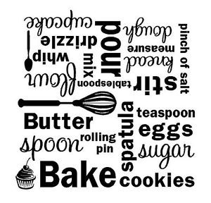 KITCHEN-Bake-Mixer-Vinyl-Wall-Decal-Wall-Quote-Subway-Art-Letters ...
