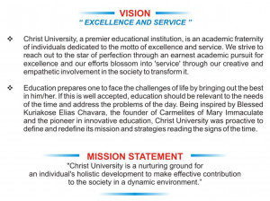 The values which guide us at Christ University are: