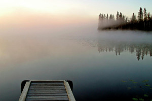 Morning Mist Over Lynx Lake In Northern Saskatchewan Digital Art