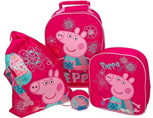 Official Peppa Pig Patchwork 4 Piece Holiday Luggage Set Suitcase