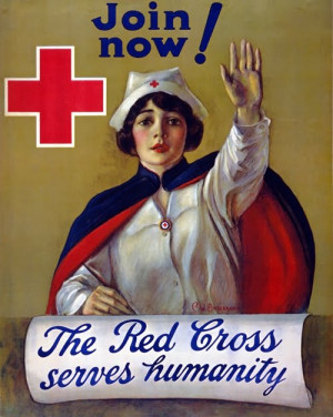 Cross recruitment poster from WWI.