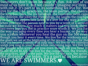Swimmers don't swim because