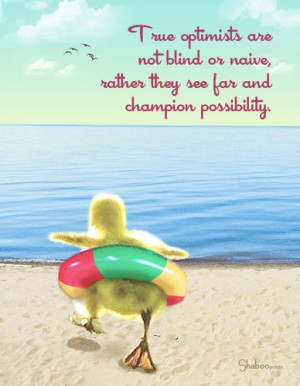 True Optimism: Funny Duckling Inspirational Thinking Of You Card