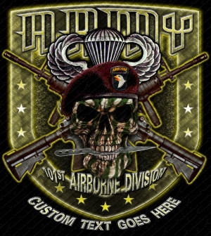 101st Airborne Div Black Beret and Air Assault Wings Shirt