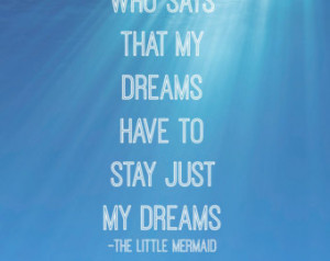 The Little Mermaid Dreams Ariel Inspired Under Water Disney Typography ...