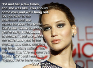 Jennifer Lawrence quote Zoe Kravitz