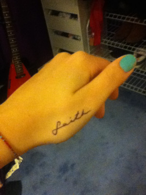 Faith Quote Script Tattoo On Arm