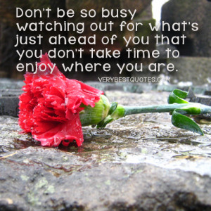 Enjoying life quotes - don't be so busy