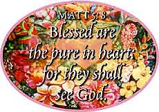 Blessed are the pure in heart; for they shall see God.