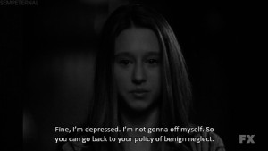 american horror story depressed depression sad suicide Violet Harmon ...