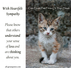 With Heartfelt Sympathy – Loss Of A Cat