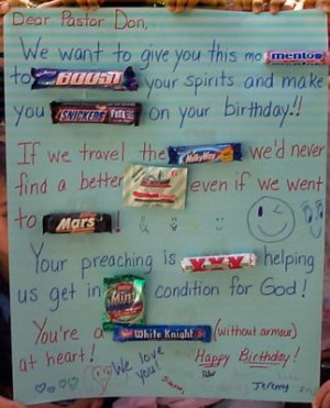 Candy Bar Card for Pastor Don