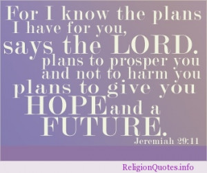 Know The Plans I Have For You, Says The Lord. Plans To Prosper You ...