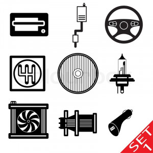 ... on Vector Of Car Icon Parts And Accessories Vector Illustration