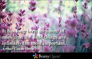 ... of mine that the little things are infinitely the most important