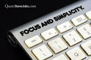 Focus and simplicity BLACK sticker by QuoteSteveJobs