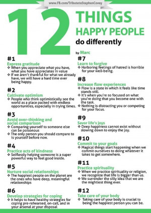 Stephen Covey – 12 Things Happy People Do Differently