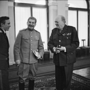 Winston Churchill shares a joke with Marshal Stalin (with the help of ...
