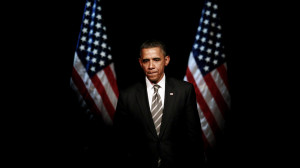 Obama Between United States Flags Wallpaper