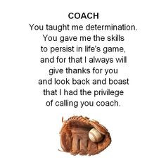 Coach's poem Little League