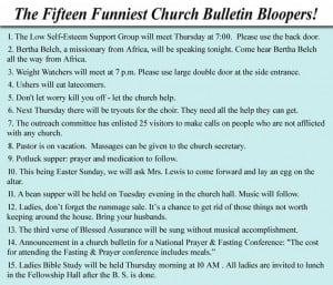 church bulletin bloopers