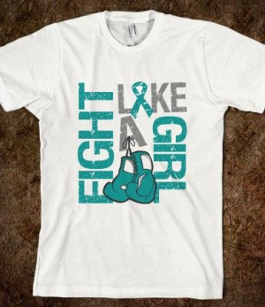Ovarian Cancer Distressed Fight Like a Girl Shirts #FightLikeaGirl
