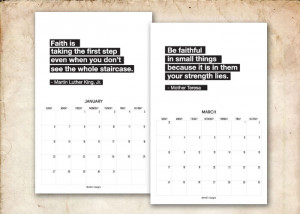 printable calendar inspirational quotes 2 months per sheet calendars ...