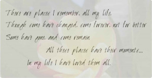 There are places I remember, all my life,