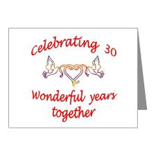 30th Anniversary Lovebirds Note Cards (Pk of 20)