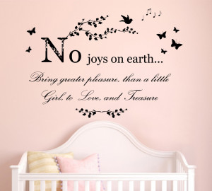No Joys on Earth Quote, Girls Bedroom Vinyl Wall Art Sticker Decal ...