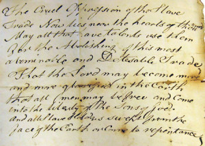 Letter from a Quaker opposing the slave trade