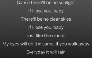 Bruno Mars lyrics to It will rain