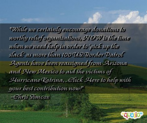 While we certainly encourage donations to worthy