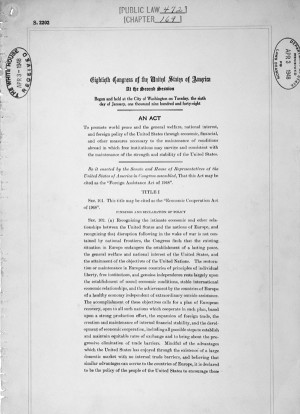 George Marshall: Marshall Plan Speech