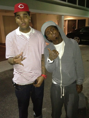 Me and Weezy after recording S/0 to my big homies Lo and Fee YMCMB!