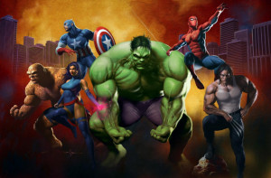 Marvel Superheroes team wallpaper funny