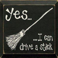 ... drive a stick funny witch drive lol stick halloween broom quotes More