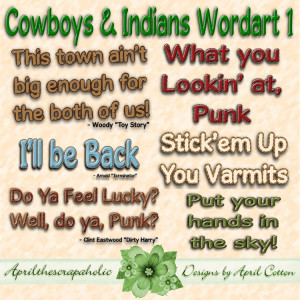 Cowboys N Indians - Word Art